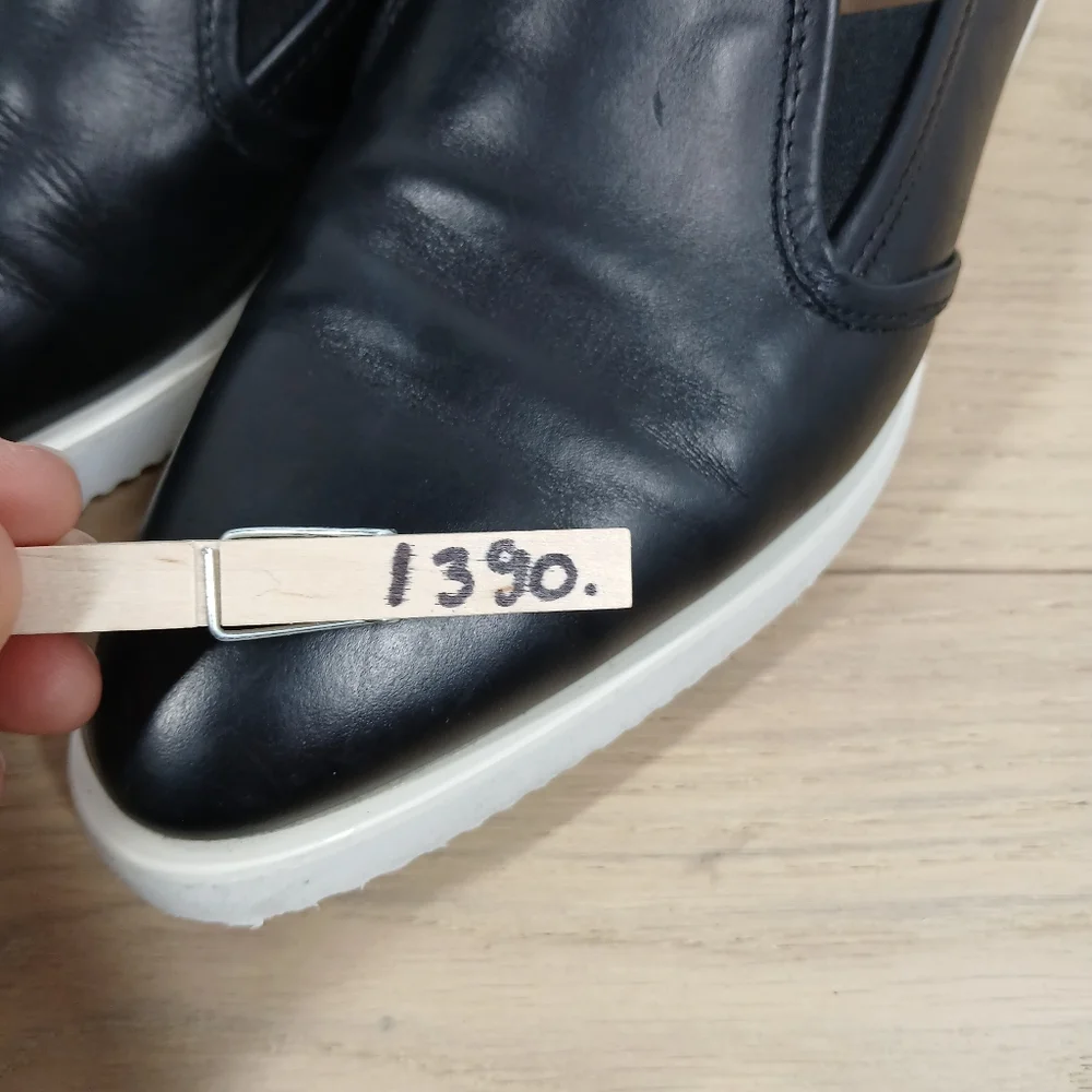 Everlane Black Leather‎ Modern Loafer Slip-On Platform Shoes 1390 - Picture 11 of 11